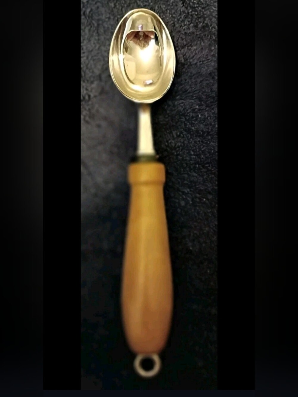 Vintage Metal Ice Cream Scoop with Wooden Handle Heavy Duty Unmarked